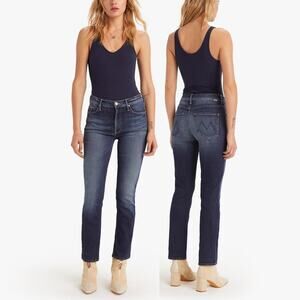 Mother Denim Mid Rise Dazzler Ankle Jeans On The Edge Dark Wash Straight Size 26